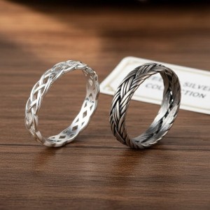 Argolla en plata para hombre - argolla clásica plateada - joyas en plata
