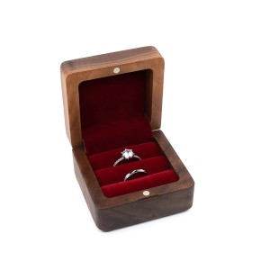 Estuche de madera para argollas de matrimonio con grabado personalizado