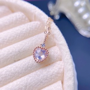 Collar de corazón lavanda serenité plata