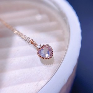 Collar de corazón lavanda serenité plata