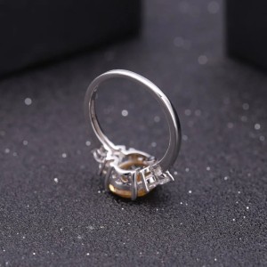 Anillo de compromiso en plata aurora dorada