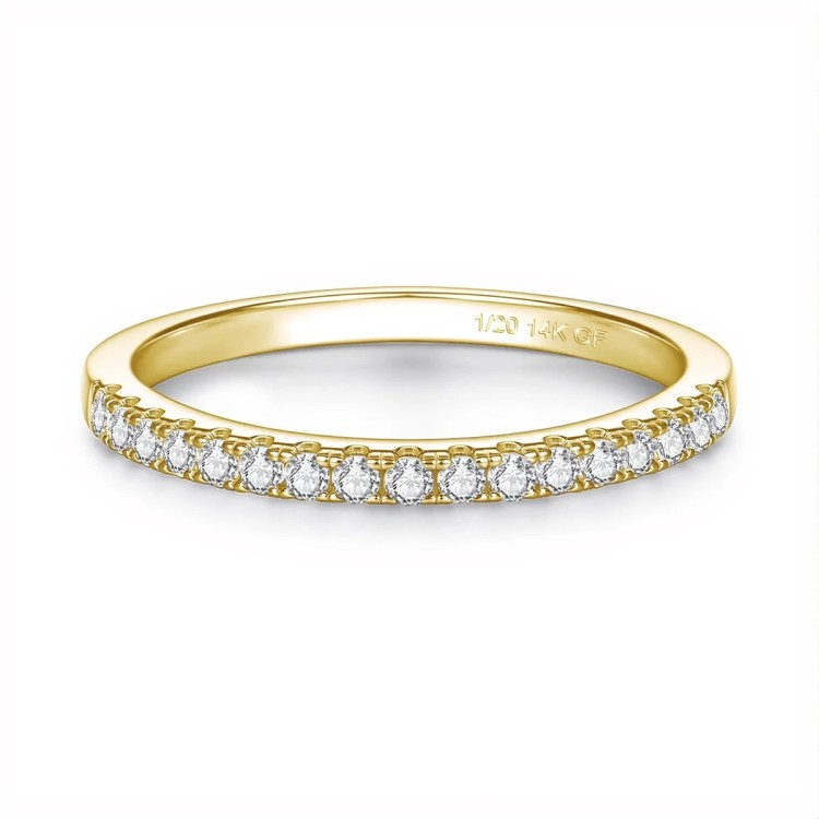 Anillo de compromiso de oro laminado 14k con moissanita