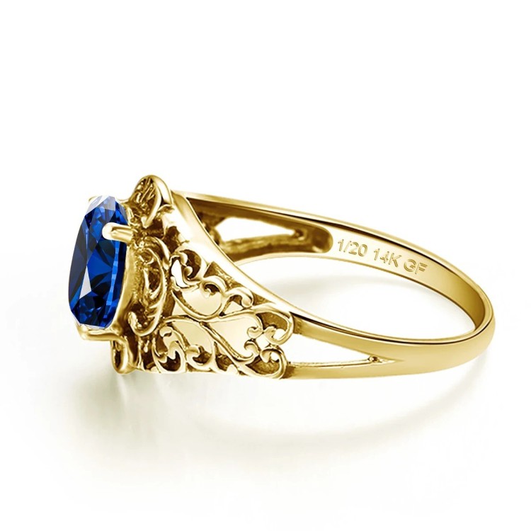 Anillo de promesa dorada celestial oro laminado 14k