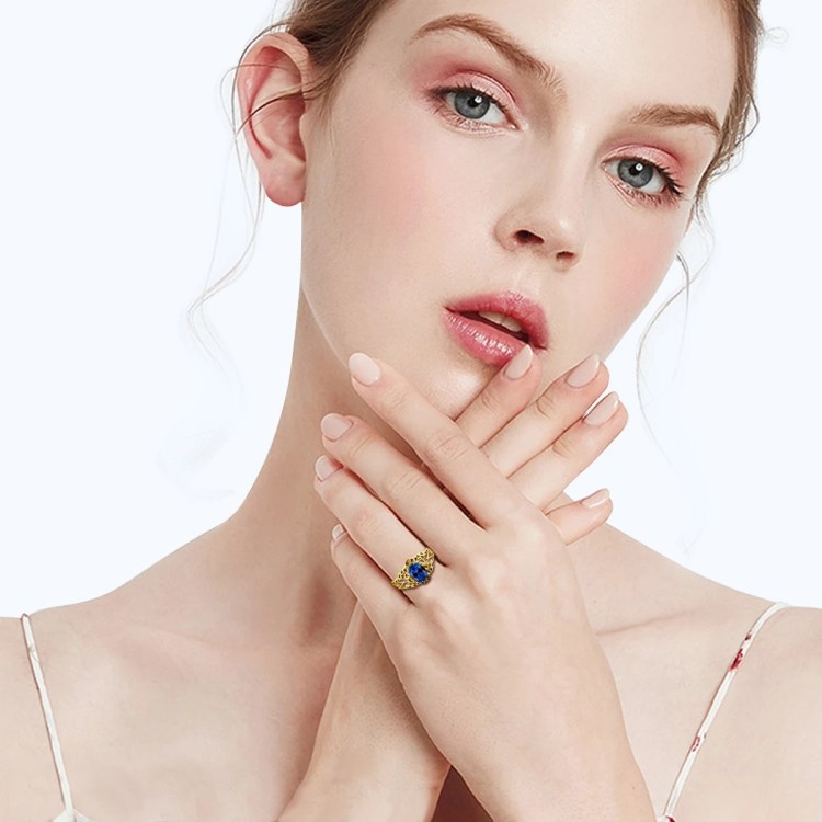Anillo de promesa dorada celestial oro laminado 14k