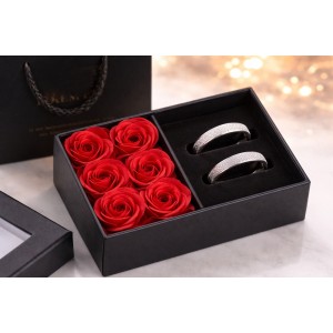 Estuche de regalo romántico de 6 rosas