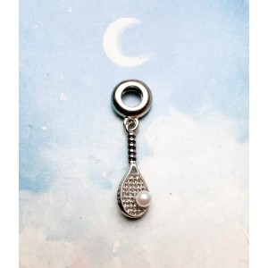 Collar de raqueta de tenis con perla de agua dulce