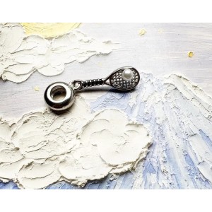 Collar de raqueta de tenis con perla de agua dulce