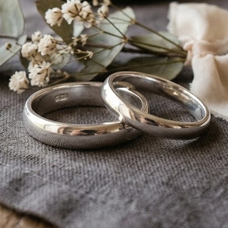 Argollas de matrimonio en plata clásicas - anillos para boda - sortija
