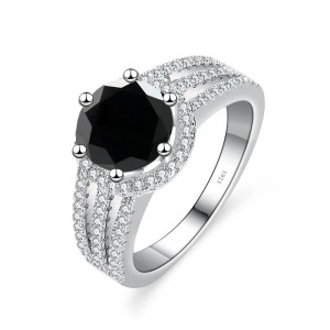 Anillo de compromiso en plata con moissanita - anillo para boda en plata