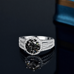 Anillo de compromiso en plata con moissanita - anillo para boda en plata