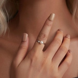 Anillo de compromiso en plata y opalos - anillo promesa