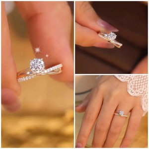 Anillo de compromiso en plata con moissanita - anillo para boda en plata