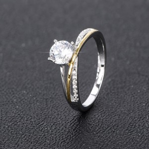 Anillo de compromiso en plata con moissanita - anillo para boda en plata