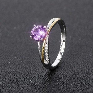 Anillo de compromiso en plata con moissanita - anillo para boda en plata
