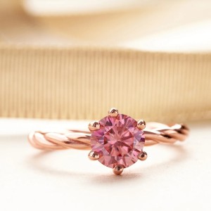 Anillo de compromiso en plata con moissanita - anillo para boda en plata