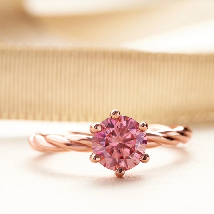 Anillo de compromiso en plata con moissanita - anillo para boda en plata