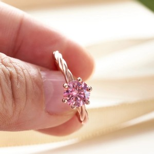 Anillo de compromiso en plata con moissanita - anillo para boda en plata