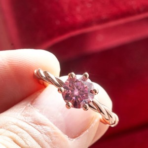 Anillo de compromiso en plata con moissanita - anillo para boda en plata