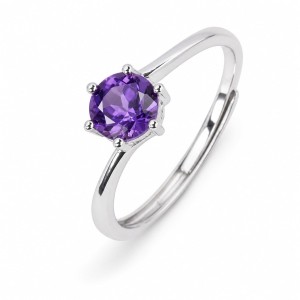 Anillo de compromiso solitario violeta | Medusa Joyas