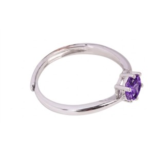Anillo de compromiso solitario violeta | Medusa Joyas