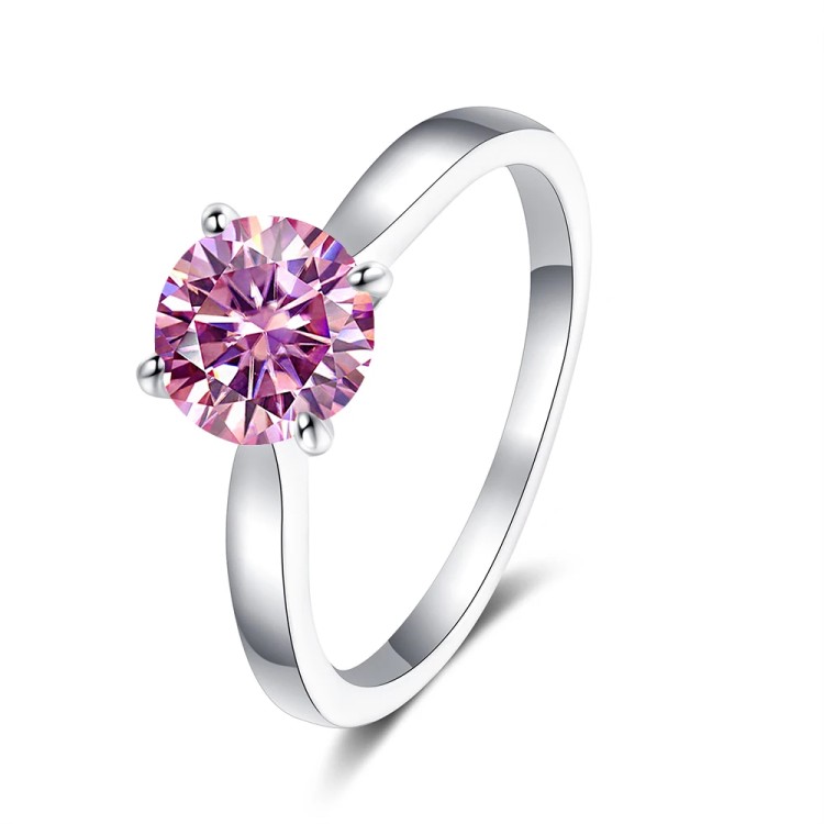 Anillo de compromiso en plata con moissanita - anillo para boda en plata