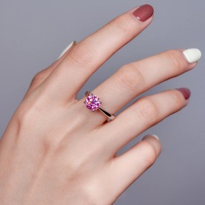 Anillo de compromiso en plata con moissanita - anillo para boda en plata