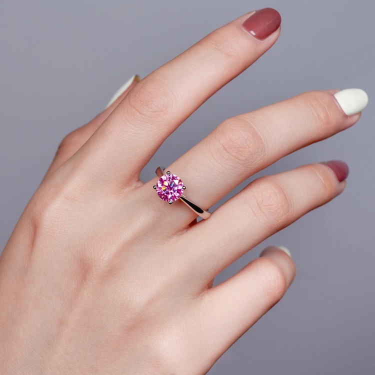 Anillo de compromiso en plata con moissanita - anillo para boda en plata