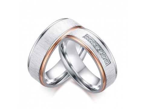Anillos para boda en plata y acero - Argollas de matrimonio - Alianzas para boda - Sortijas para boda